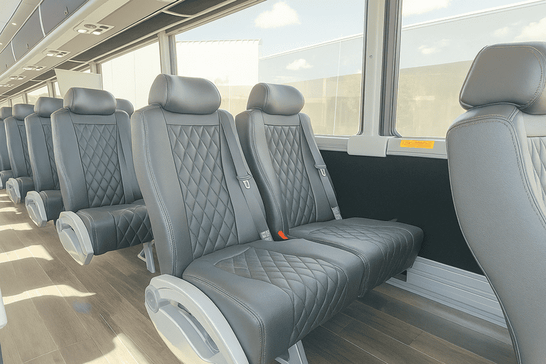 interior of Coach Bus Lansing charter bus