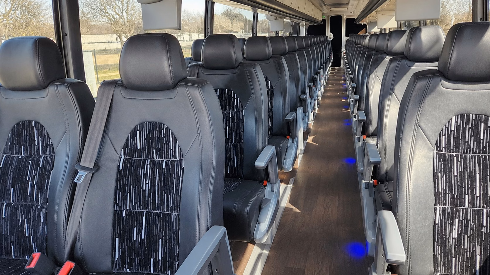 56 passenger charter bus interior